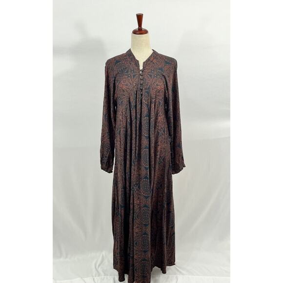 NATALIE MARTIN Sz XS Fiore Dress Rayon Moroccan Tile Navy Clay - Picture 9 of 9